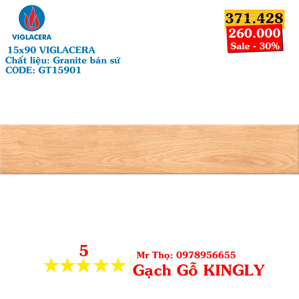 Gạch giả gỗ Viglacera 15x90 GT15901
